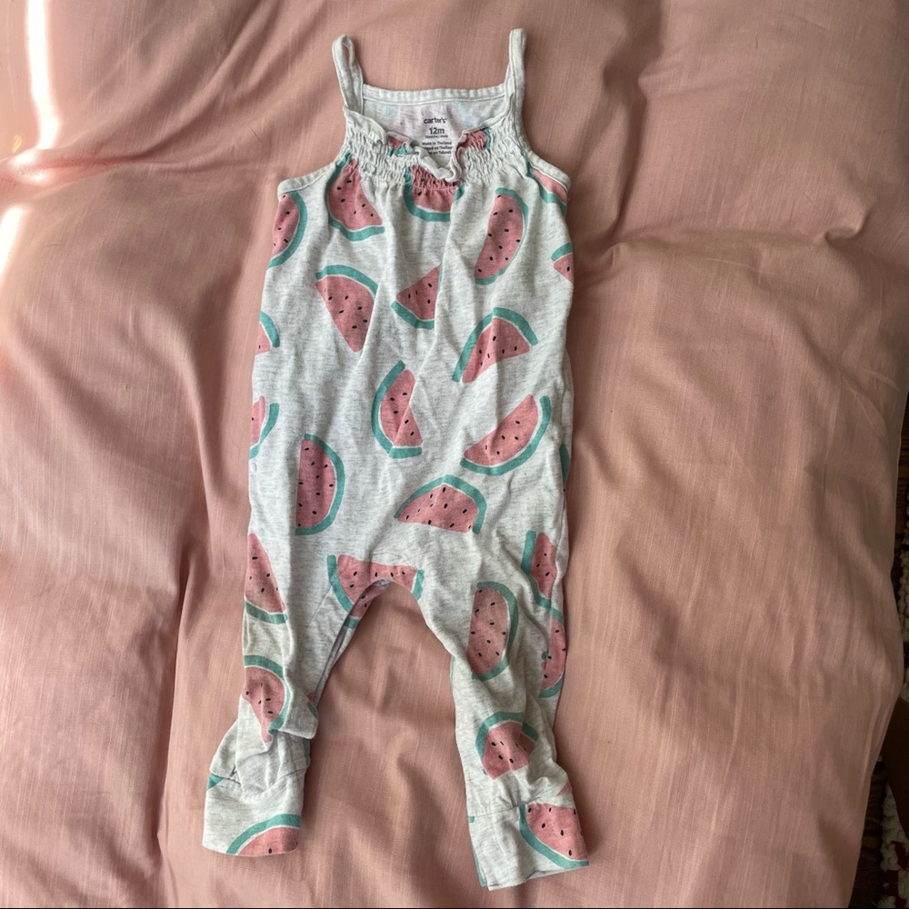 Carters Watermelon tank/pants romper - 12M